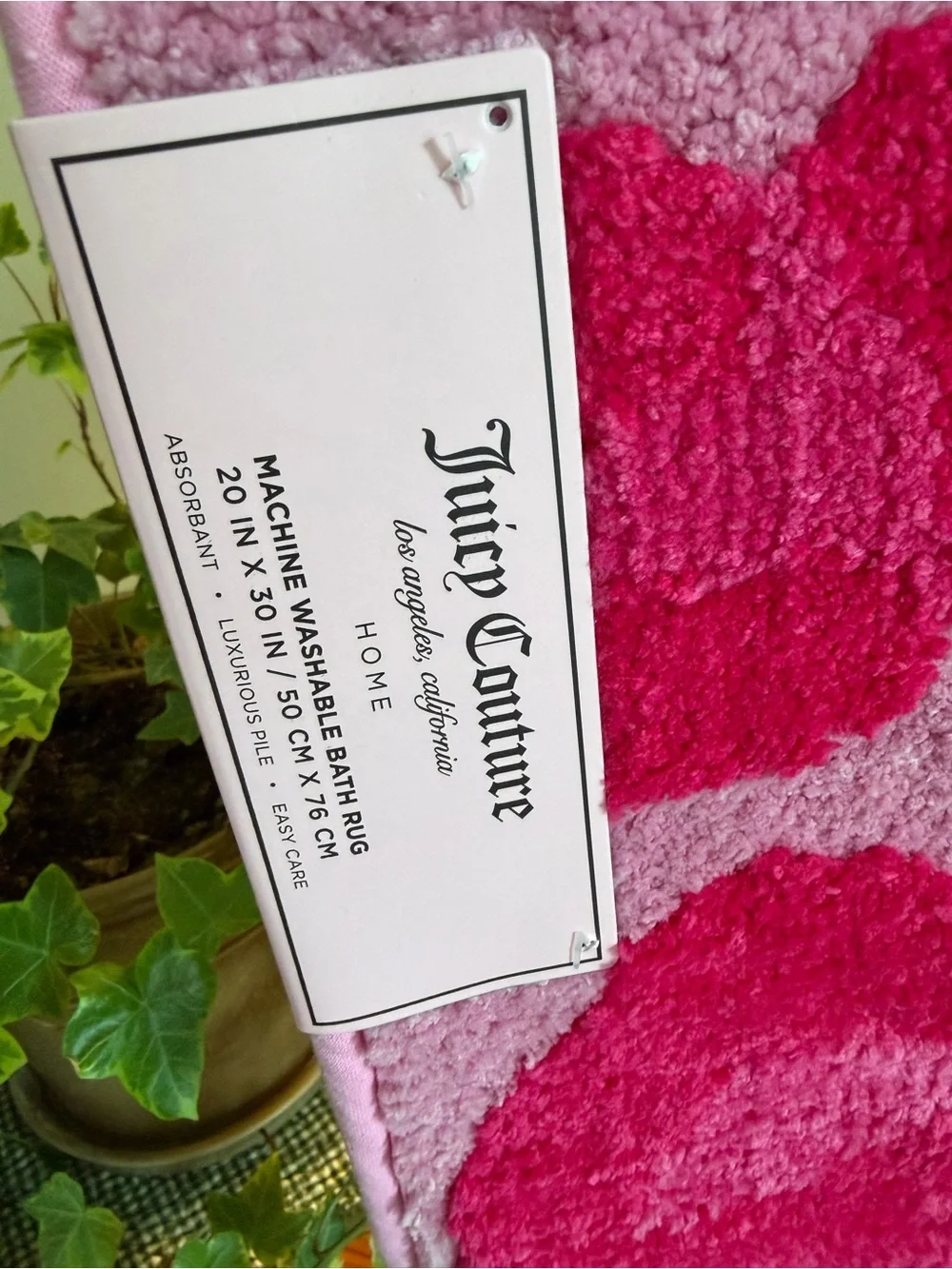 Juicy Couture Pink Leopard Print Bath Mat - Hot Pink on Light Pink